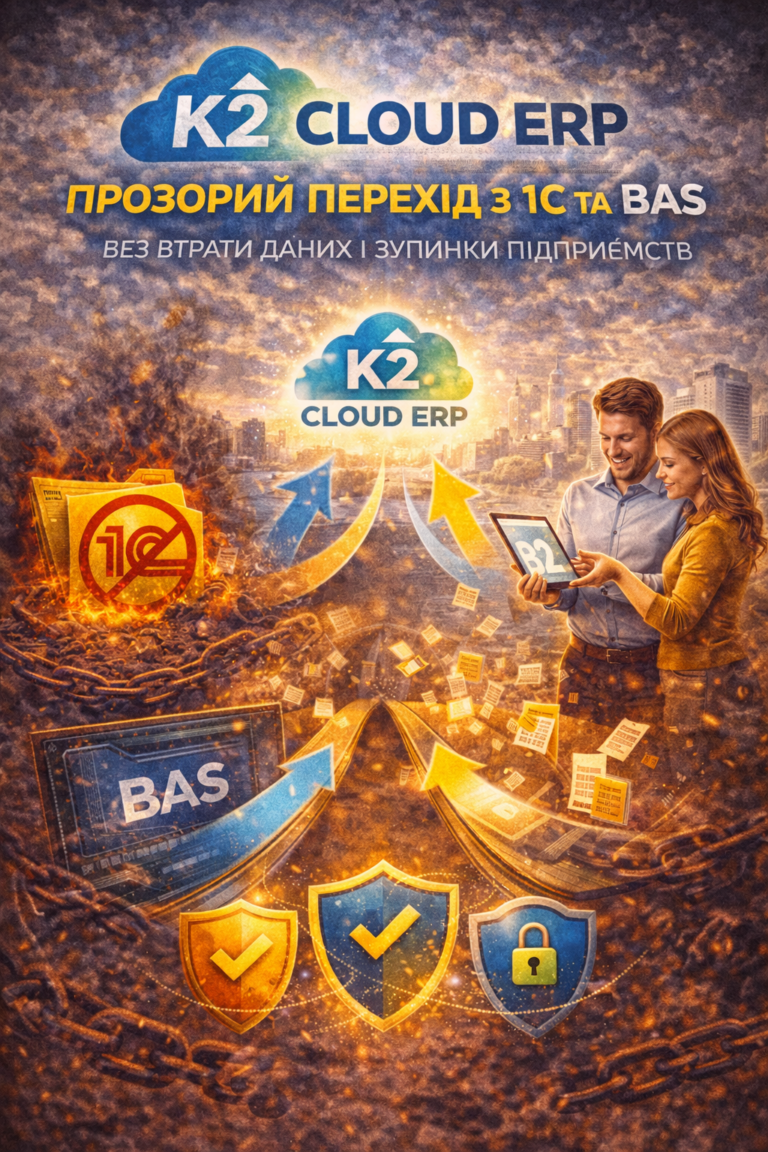 K2 ERP прозорий перехід з 1с та Bas без втрати даних і зупинки підприємств: повний гід по K…