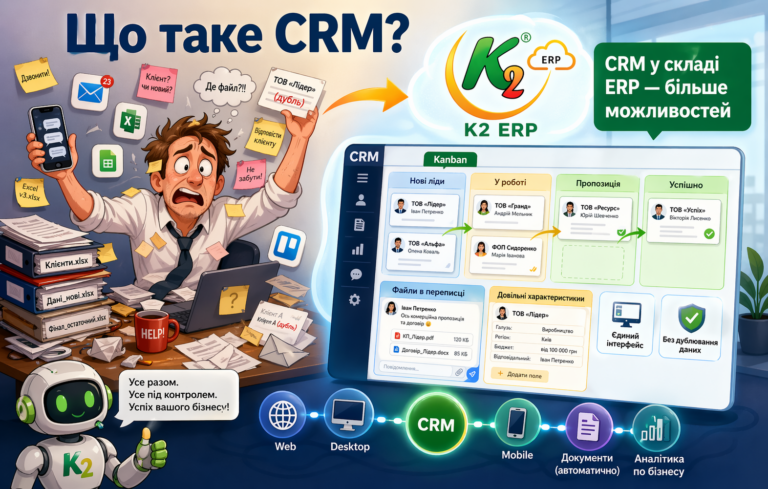 Що таке CRM і чому її інтеграція з ERP відкриває нові можливості для бізнесу: повний гід по K2 ER…