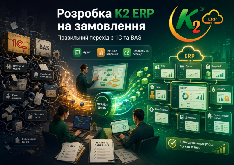 Розробка K2 ERP на замовлення: повний гід по K2 ERP для вашого бізнесу