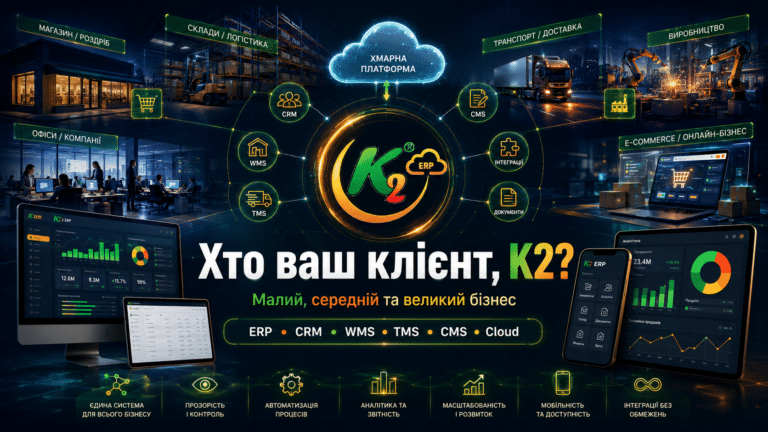 Хто ваш клієнт, K2: повний гід по K2 ERP для вашого бізнесу